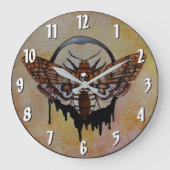 Doodse Hawk Moth Clock Grote Klok (Voorkant)