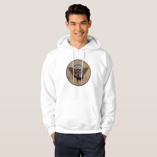 Doodse Hawk Moth Hoodie (Voorkant volledig)