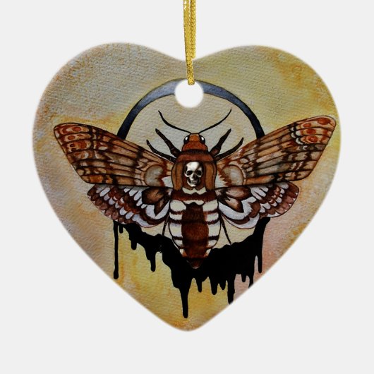 Doodse Hawk Moth Keramisch Ornament (Voorkant)