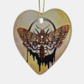 Doodse Hawk Moth Keramisch Ornament (Links)