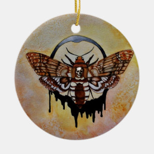 Doodse Hawk Moth Keramisch Ornament