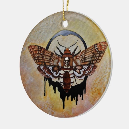 Doodse Hawk Moth Keramisch Ornament (Links)