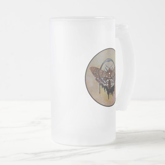 Doodse Hawk Moth Matglas Bierpul (Voorkant rechts)