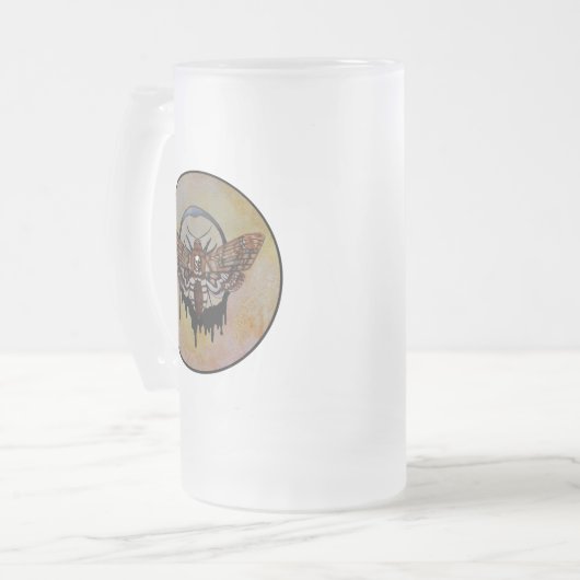 Doodse Hawk Moth Matglas Bierpul (Voorkant links)