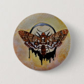 Doodse Hawk Moth Ronde Button 5,7 Cm (Voorkant)