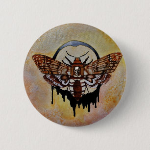 Doodse Hawk Moth Ronde Button 5,7 Cm