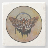 Doodse Hawk Moth Stenen Onderzetter (Voorkant)