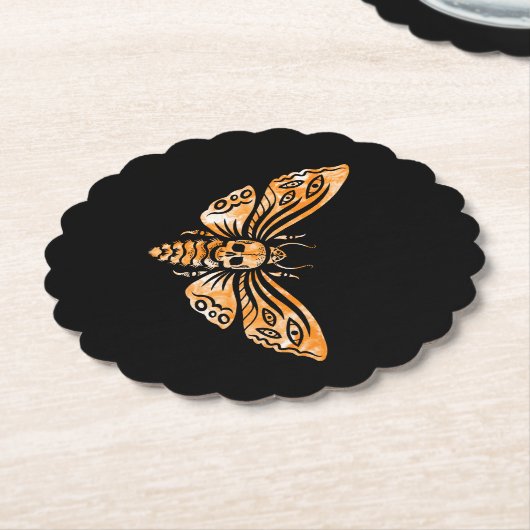 Doodse hoofdmoth kartonnen onderzetters (Gekanteld)