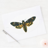 Doodse hoofdmoth ovale sticker (Envelop)