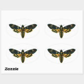 Doodse hoofdmoth ovale sticker (Vel)