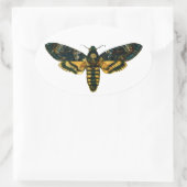 Doodse hoofdmoth ovale sticker (Tas)