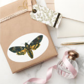 Doodse hoofdmoth ovale sticker (Geschenken)