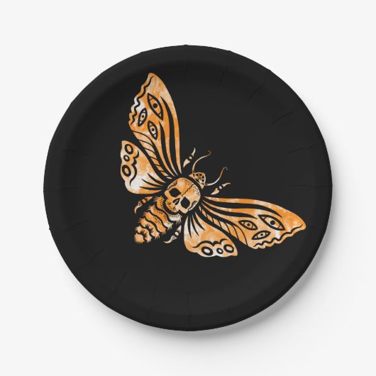 Doodse hoofdmoth papieren bordje (Voorkant)