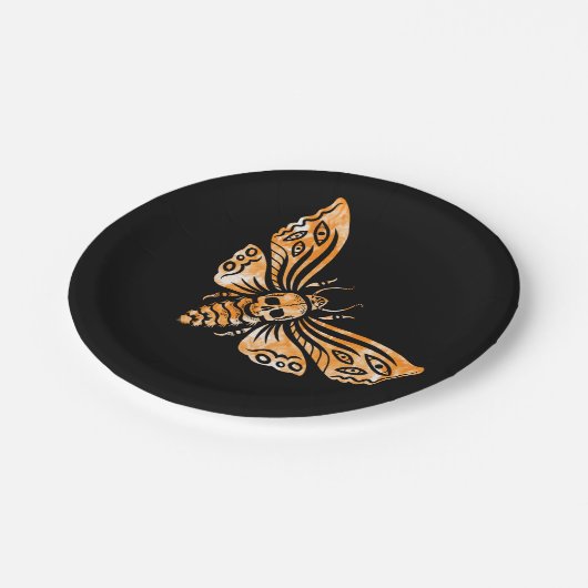 Doodse hoofdmoth papieren bordje (Gekanteld)