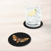 Doodse hoofdmoth ronde kartonnen onderzetter (Insitu)