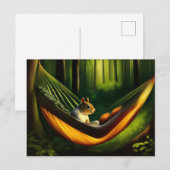 Doodse relaxine in een Hammock in het bos Briefkaart (Voorkant / Achterkant)