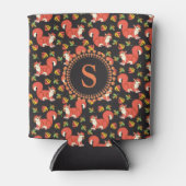 Doodshoofd- en herfstlantmonogram van het Leaf-pat Blikjeskoeler (Voorkant)