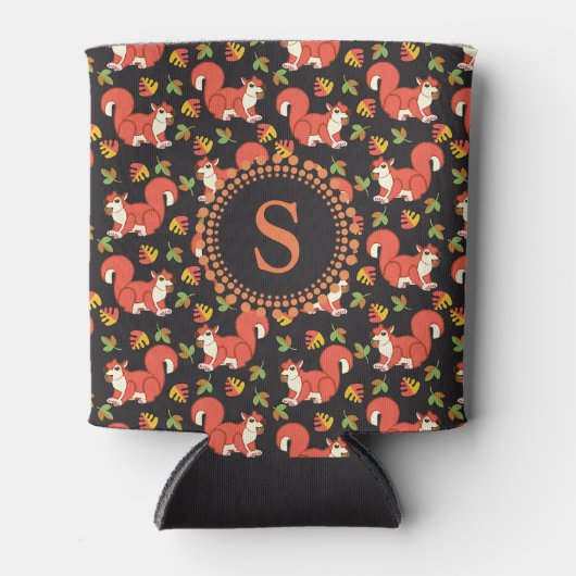 Doodshoofd- en herfstlantmonogram van het Leaf-pat Blikjeskoeler (Voorkant)