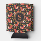 Doodshoofd- en herfstlantmonogram van het Leaf-pat Blikjeskoeler (Achterkant)