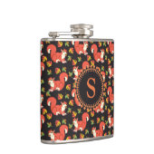 Doodshoofd- en herfstlantmonogram van het Leaf-pat Heupfles (Rechts)