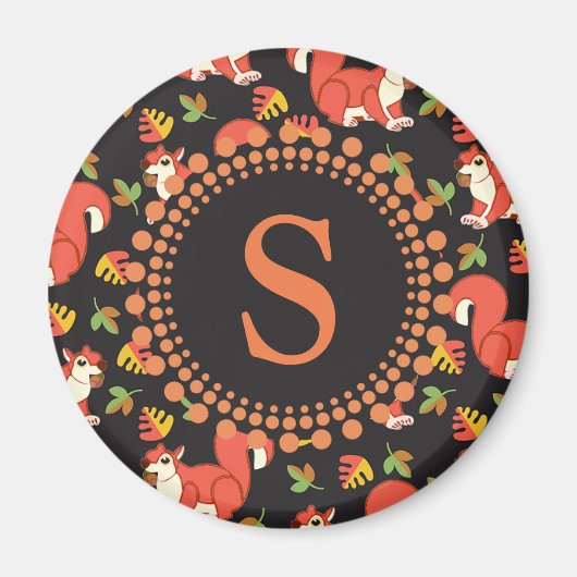 Doodshoofd- en herfstlantmonogram van het Leaf-pat Magneet (Voorkant)