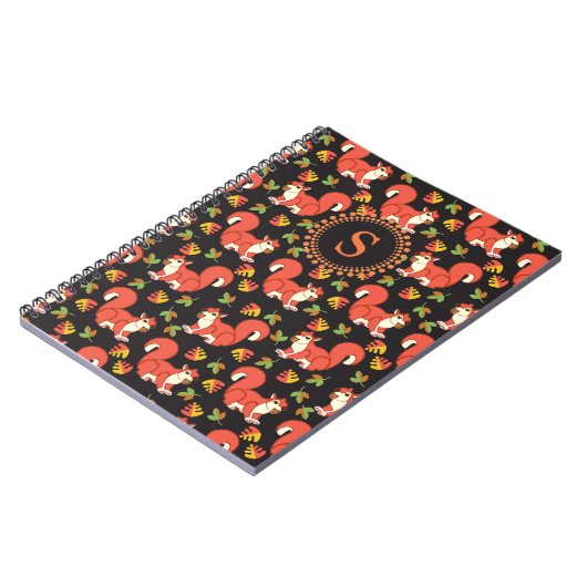 Doodshoofd- en herfstlantmonogram van het Leaf-pat Notitieboek (Linkerzijde)