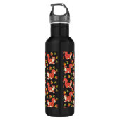 Doodshoofd- en herfstlantmonogram van het Leaf-pat Waterfles (Achterkant)