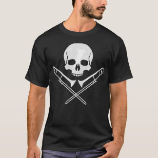 Doodshoofd  gekruiste botten Grappige Trombone 	 V T-shirt