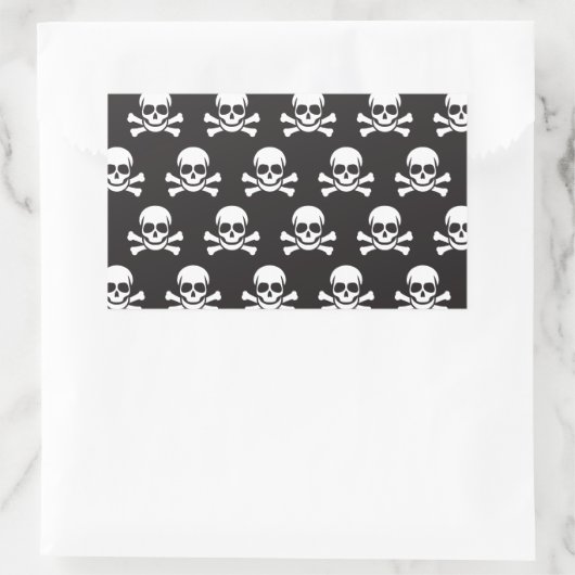 Doodshoofd & gekruiste botten rechthoekige sticker (Tas)