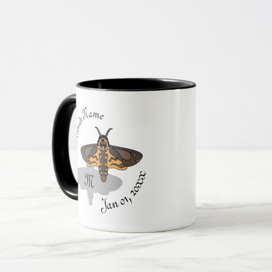 Doodshoofd Hawk Moth Monogram Mok (Voorkant links)