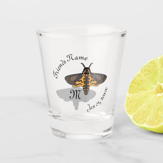 Doodshoofd Hawk Moth Monogram Shot Glas (Voorkant)