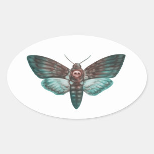 Doodshoofd Hawkmol Ovale Sticker