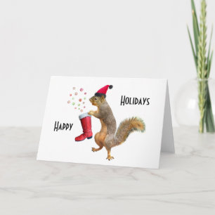Doodshoofd met St. Nicholas' Boot Holiday Card Feestdagen Kaart