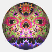 doodshoofd ronde sticker (Voorkant)