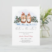 Doodshoofdaapjes Kerstwinter Kaart (Staand voorkant)