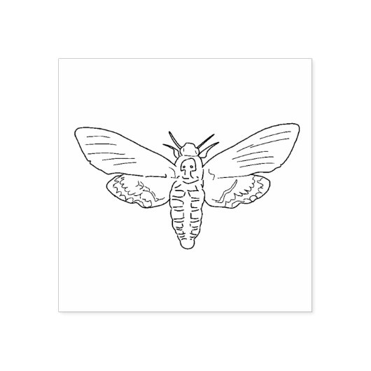 Doodshoofdmot Rubberstempel (Afrduk)