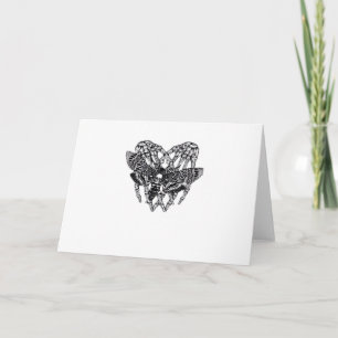 Doodshoofdvlinder Klassieke Skelet Hand Hart Stijl Kaart