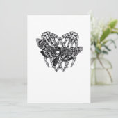 Doodshoofdvlinder Klassieker - Skelet Hand Hart Feestdagenkaart (Staand voorkant)