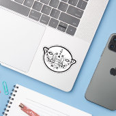 Doodshoofdvlinder Sticker (Laptop met iPhone)