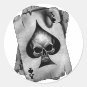 doodskop ronde sticker (Voorkant)