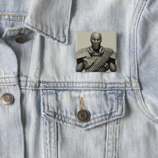 Doodslag Vierkante Button 5,1 Cm (In situ)