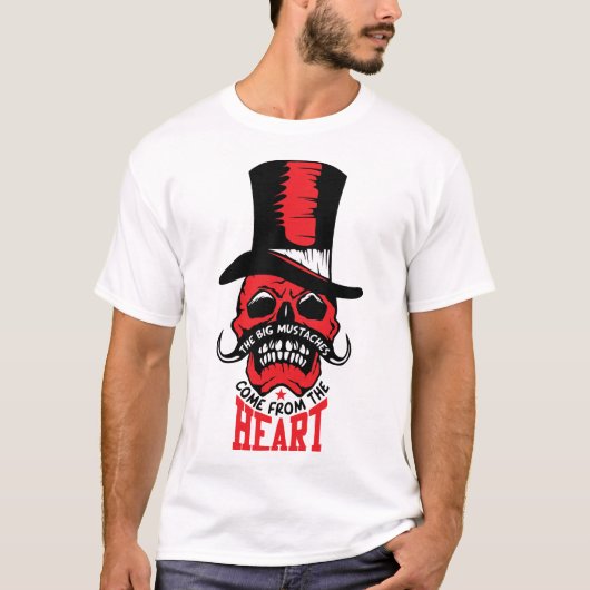 doodsoorzaak hipster citmustache heart moust t-shirt (Voorkant)
