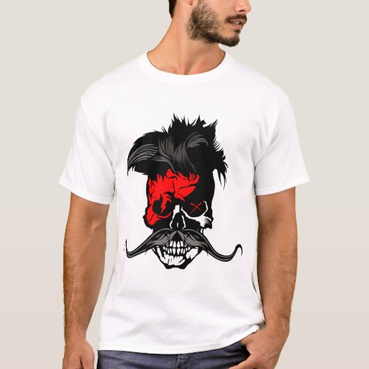 doodsoorzaak hipster skull punk crane mo t-shirt (Voorkant)