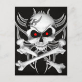 Doodsschedel en kruisgraten briefkaart (Voorkant)