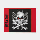 Doodsschedel en kruisgraten deurmat (Voorkant)