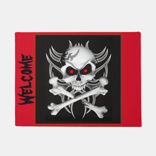 Doodsschedel en kruisgraten deurmat (Voorkant)