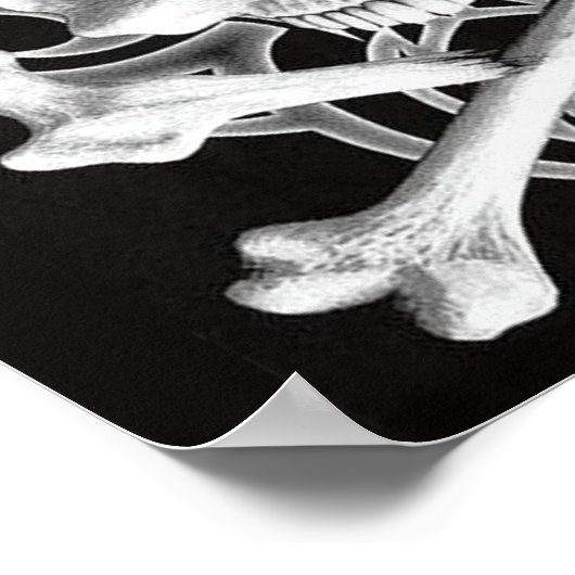 Doodsschedel en kruisgraten poster (Hoek)