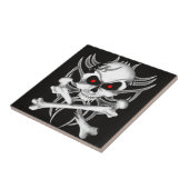 Doodsschedel en kruisgraten tegeltje (Zijkant)