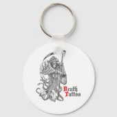 Doodstattoo Grim Reaper Skelet Sleutelhanger (Voorkant)