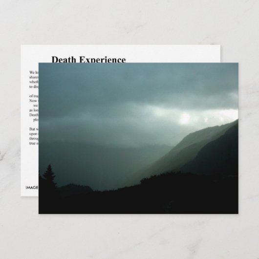 DOODSTERVARING BRIEFKAART (Voorkant / Achterkant)